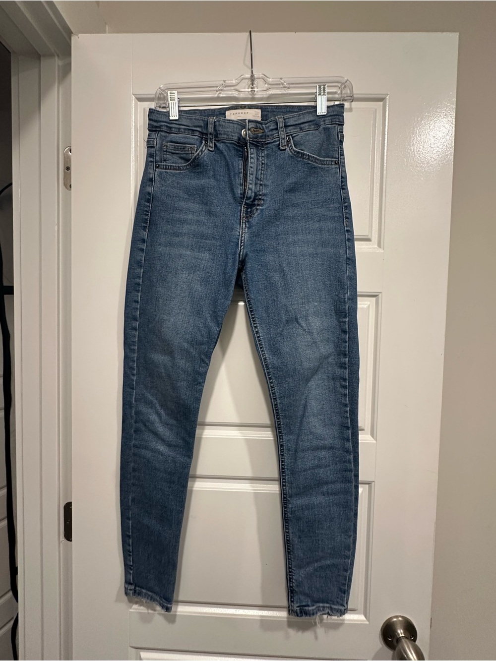 Topshop High-Rise Slim Jeans - Medium Blue